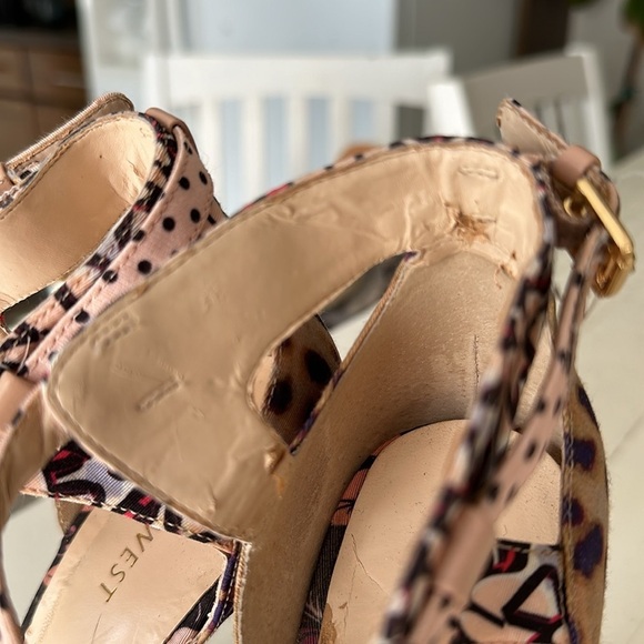 Nine West floral slingback size 8 open toe heel with front straps - Picture 13 of 15